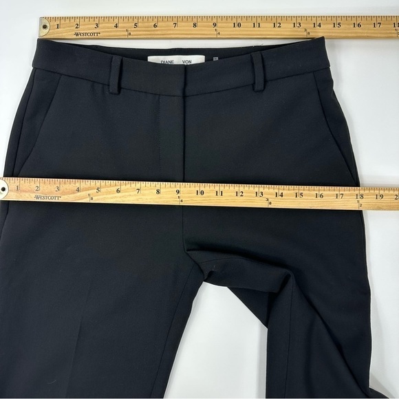 DIANE von FURSTENBERG Trouser Pants Sz 4 Black Straight - Picture 9 of 17
